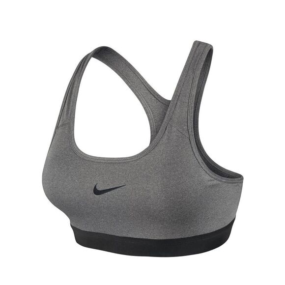 New! NIKE Pro Classic Racerback Medium Support Sports Bra Gray Black Size XS - Picture 5 of 8